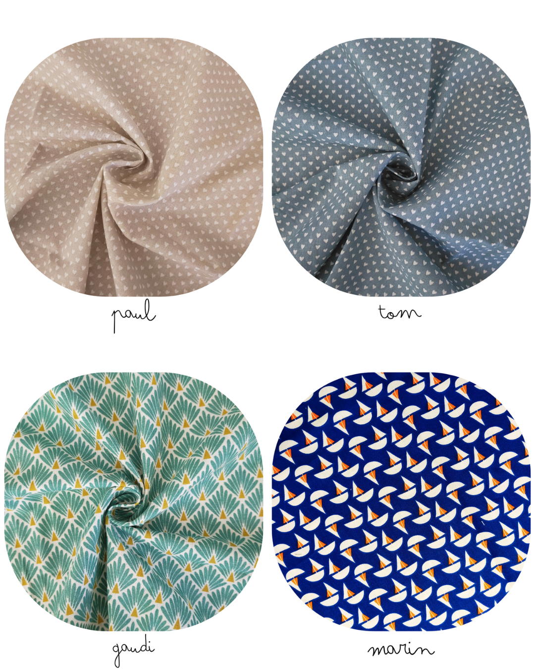 Portes-clés assortis en tissu