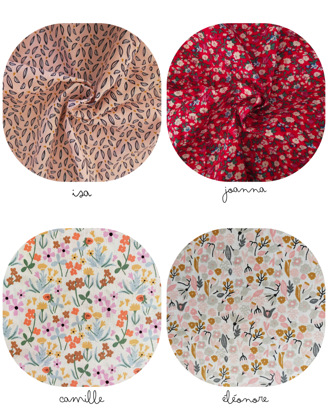 Portes-clés assortis en tissu