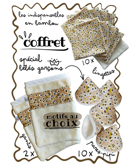 Coffret des indispensables pour le change de bébés garçons