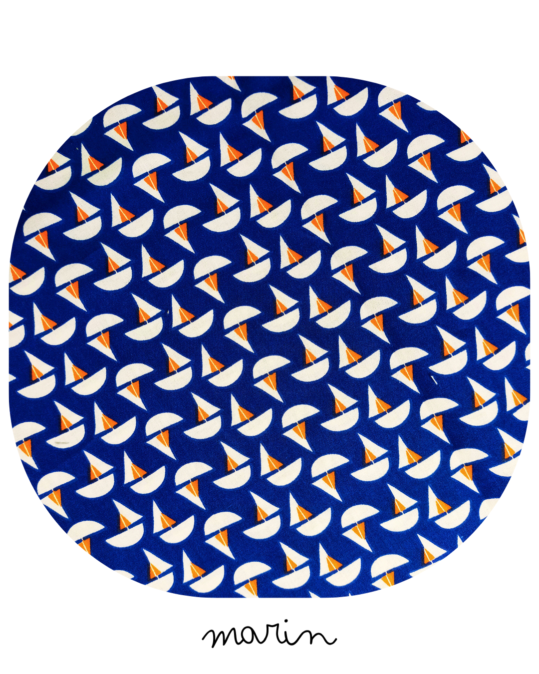 Motif : Imprimé Mojaca coloris Cobalt. motifs petits voiliers sur un fond bleu nuit. 
Composition : 100 % coton
Certification : Oeko-Tex Standard 100 (garanti sans substances nocives)
Entretien : Lavage en machine à 30 °