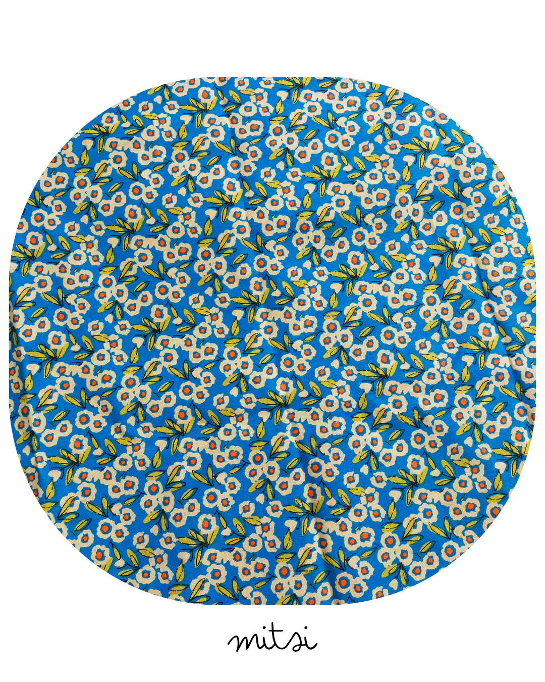 Motif : Imprimé liberty bleu azur avec fleurs blanches au cœurs orange
Composition : 100 % coton
Certification : Oeko-Tex Standard 100 (garanti sans substances nocives)
Entretien : Lavage en machine à 30 °
